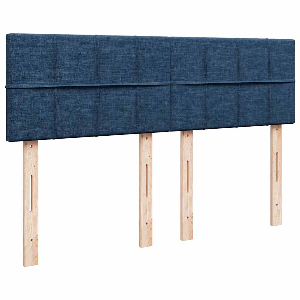 Lit ottoman avec matelas et LED bleu 140x190 cm tissu - XIOS