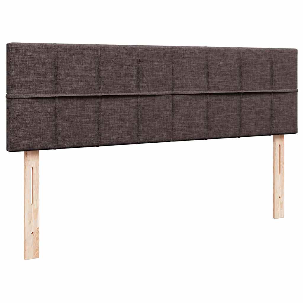 Cadre de lit ottoman avec matelas marron foncé 140x200 cm tissu