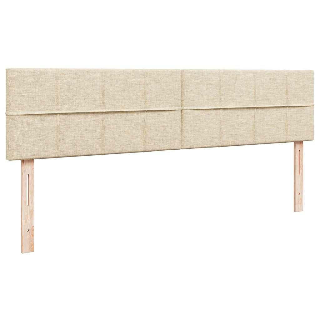 Cadre de lit ottoman avec matelas crème 160x200 cm tissu - XIOS
