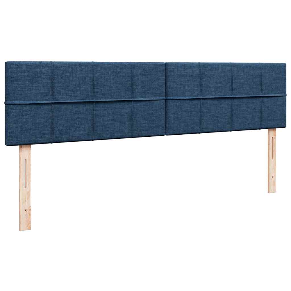 Cadre de lit ottoman avec matelas bleu 160x200 cm tissu
