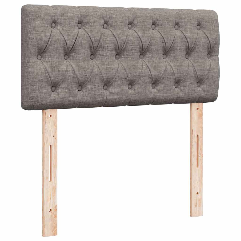 Cadre de lit ottoman avec matelas taupe 80x200 cm tissu - XIOS