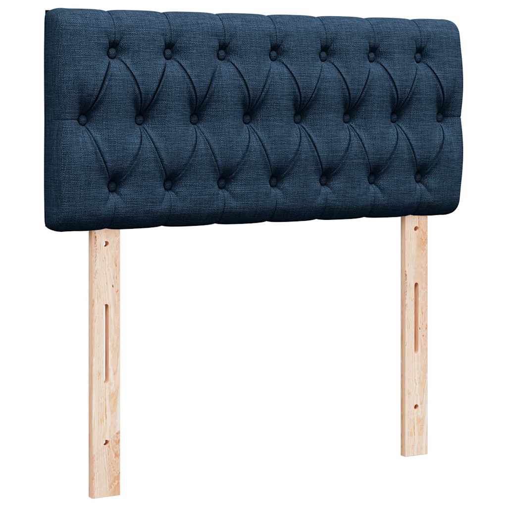 Cadre de lit ottoman avec matelas bleu 90x190 cm tissu - XIOS