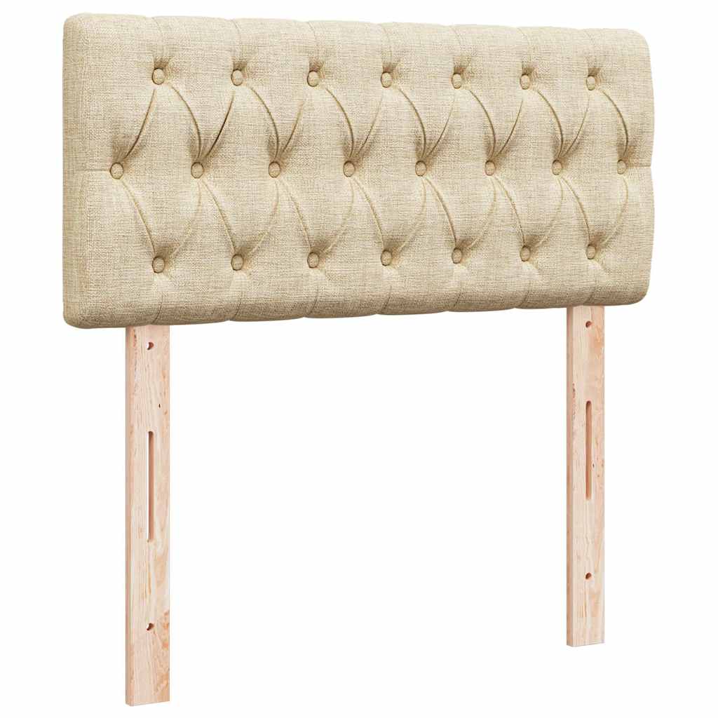 Lit ottoman avec matelas et LED crème 90x200 cm tissu - XIOS