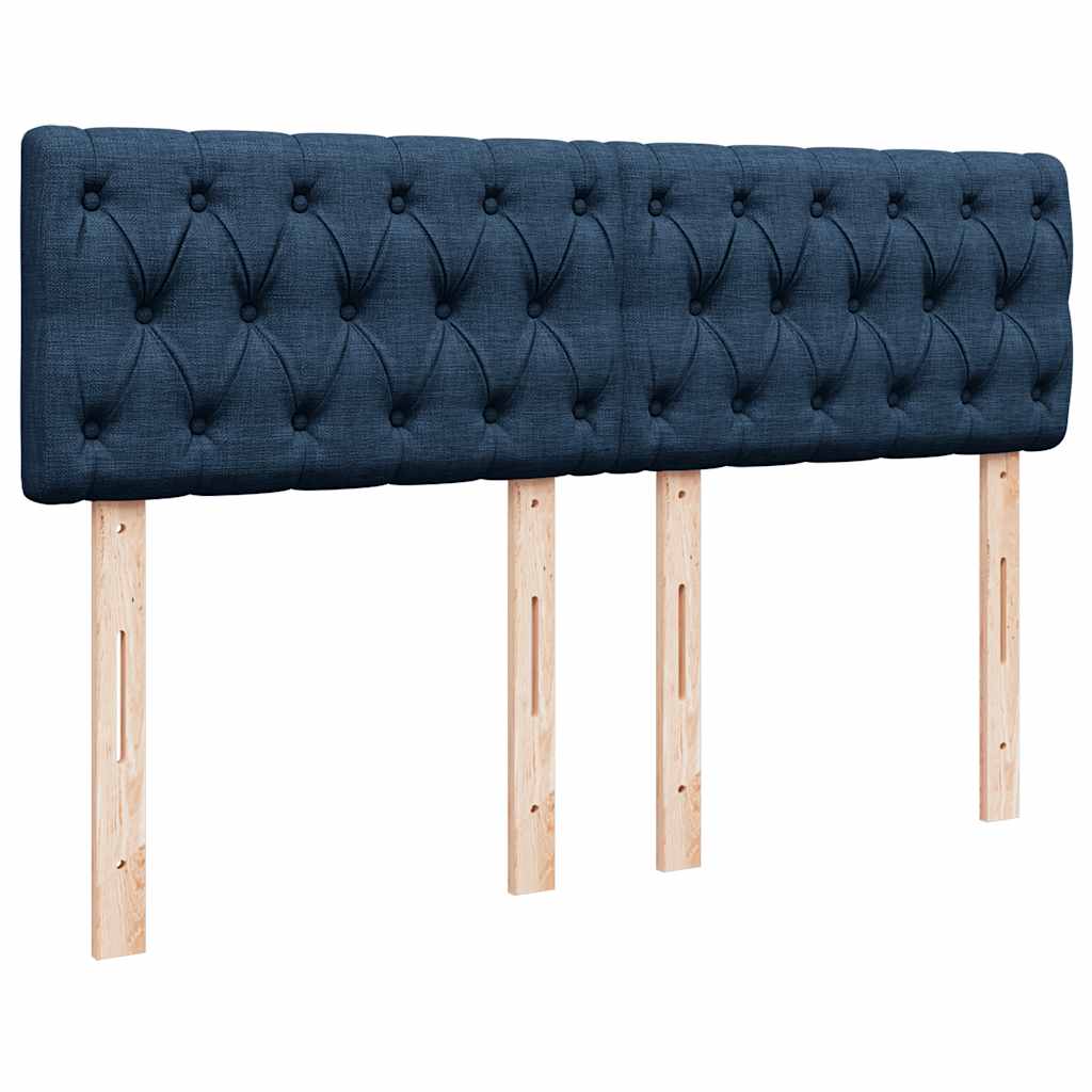 Lit ottoman avec matelas et LED bleu 140x190 cm tissu - XIOS