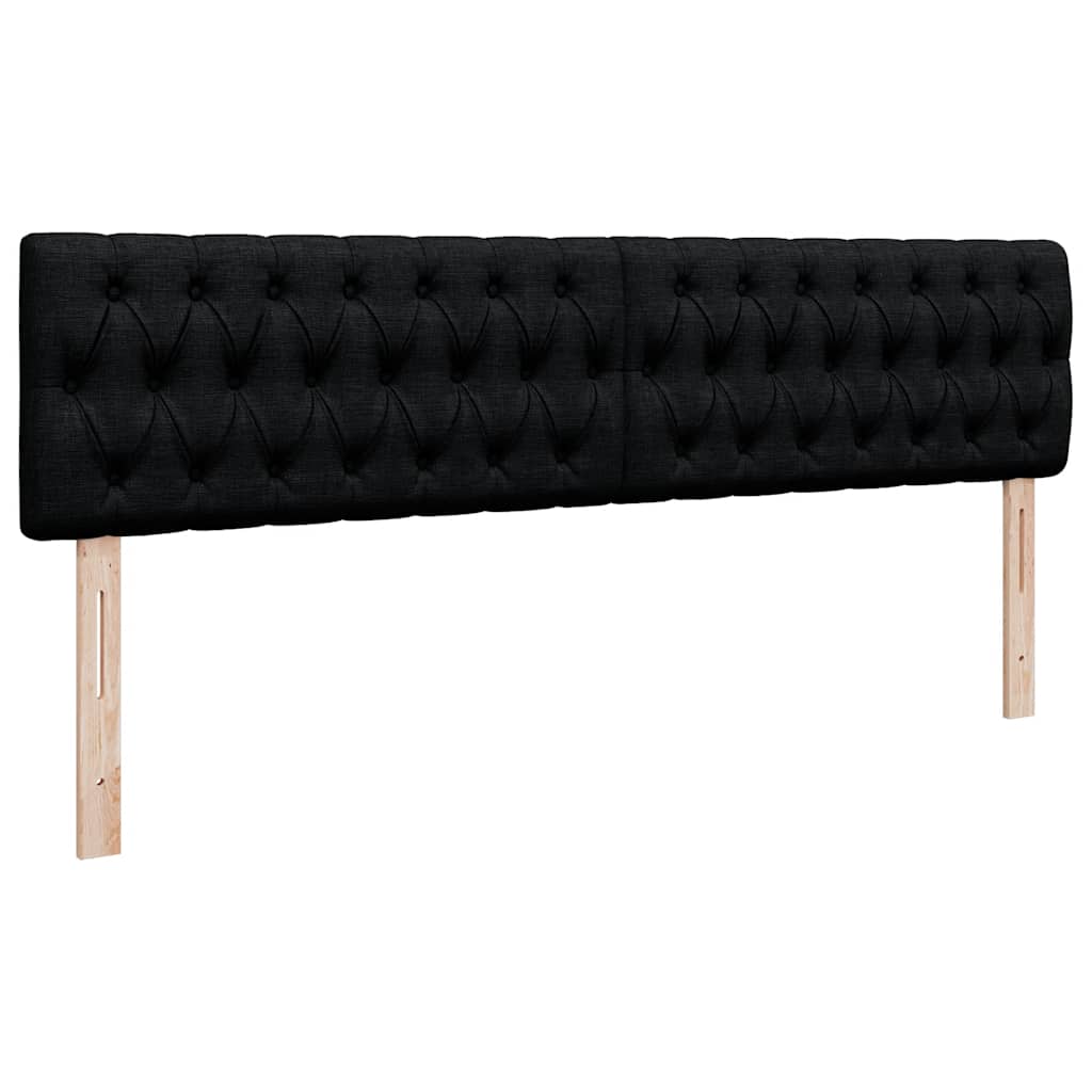 Cadre de lit ottoman avec matelas noir 160x200 cm tissu - XIOS