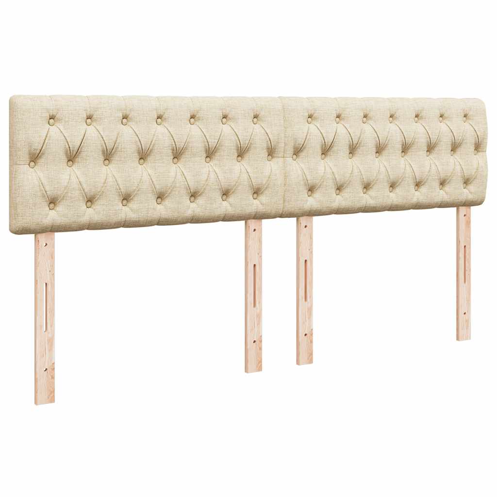 Cadre de lit ottoman avec matelas crème 160x200 cm tissu - XIOS
