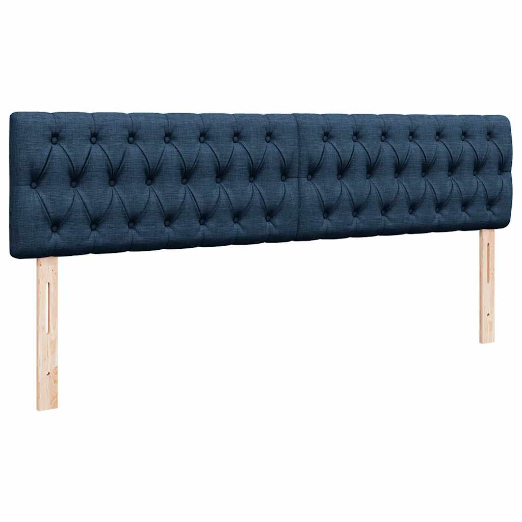 Cadre de lit ottoman avec matelas bleu 160x200 cm tissu - XIOS