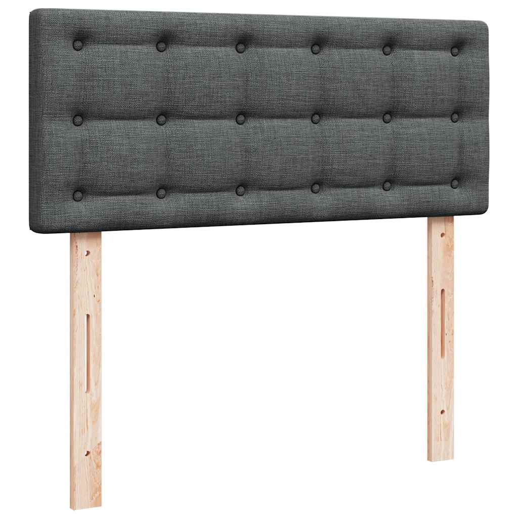Lit ottoman avec matelas et LED gris foncé 120x200 cm tissu - XIOS