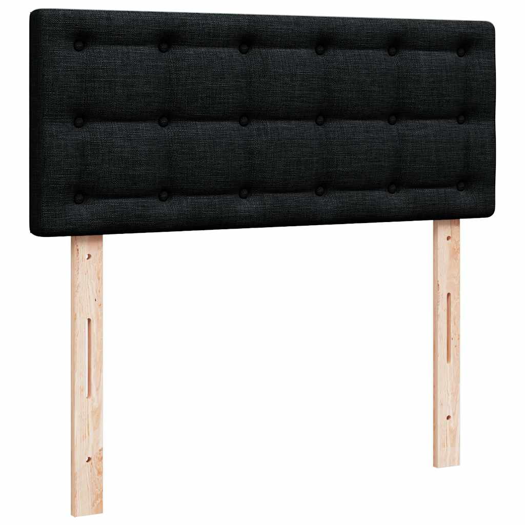 Lit ottoman avec matelas noir 120x200 cm tissu - XIOS