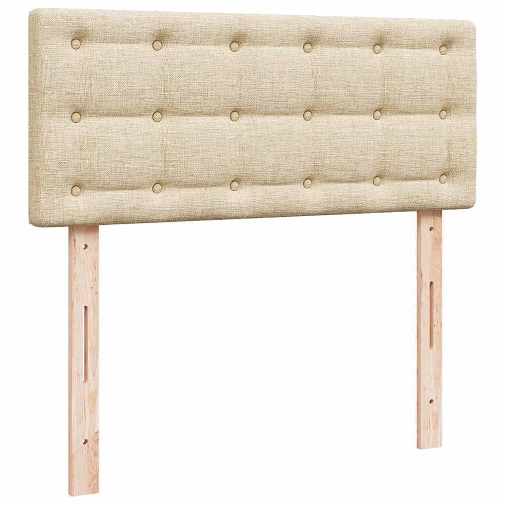 Cadre de lit ottoman avec matelas crème 120x200cm tissu - XIOS