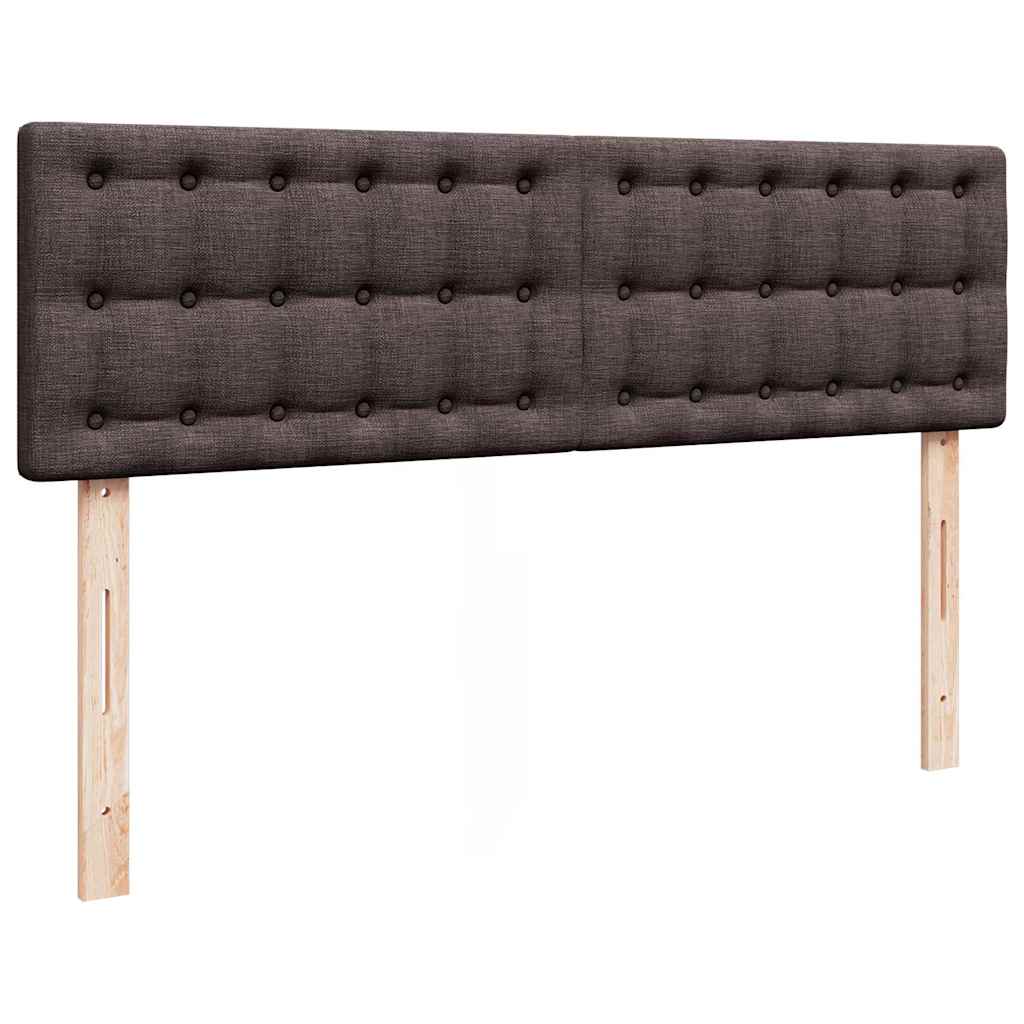Cadre de lit ottoman avec matelas marron foncé 140x200 cm tissu
