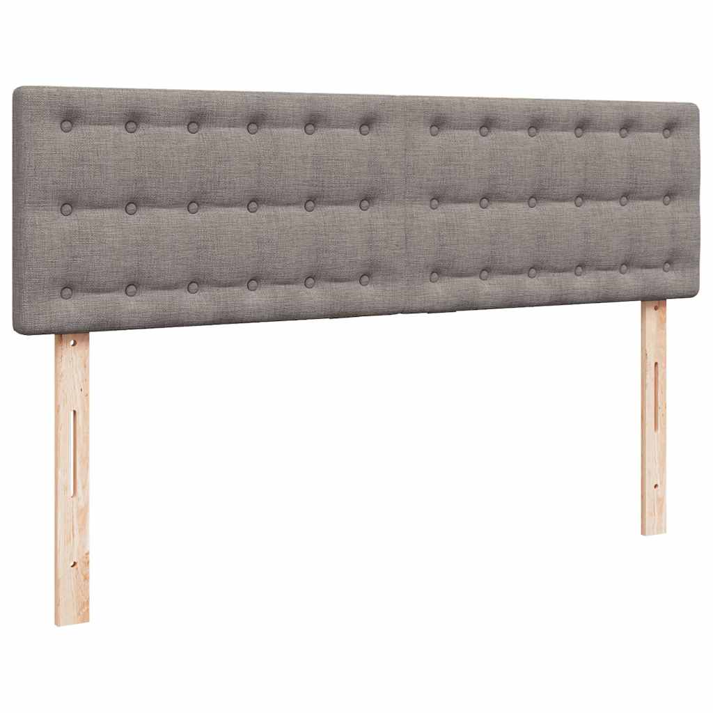 Lit ottoman avec matelas et LED taupe 140x200 cm tissu - XIOS