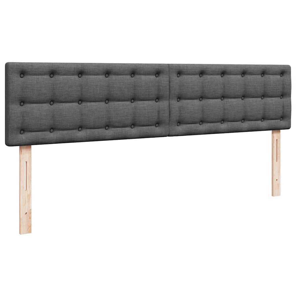 Cadre de lit ottoman avec matelas gris foncé 160x200cm tissu - XIOS