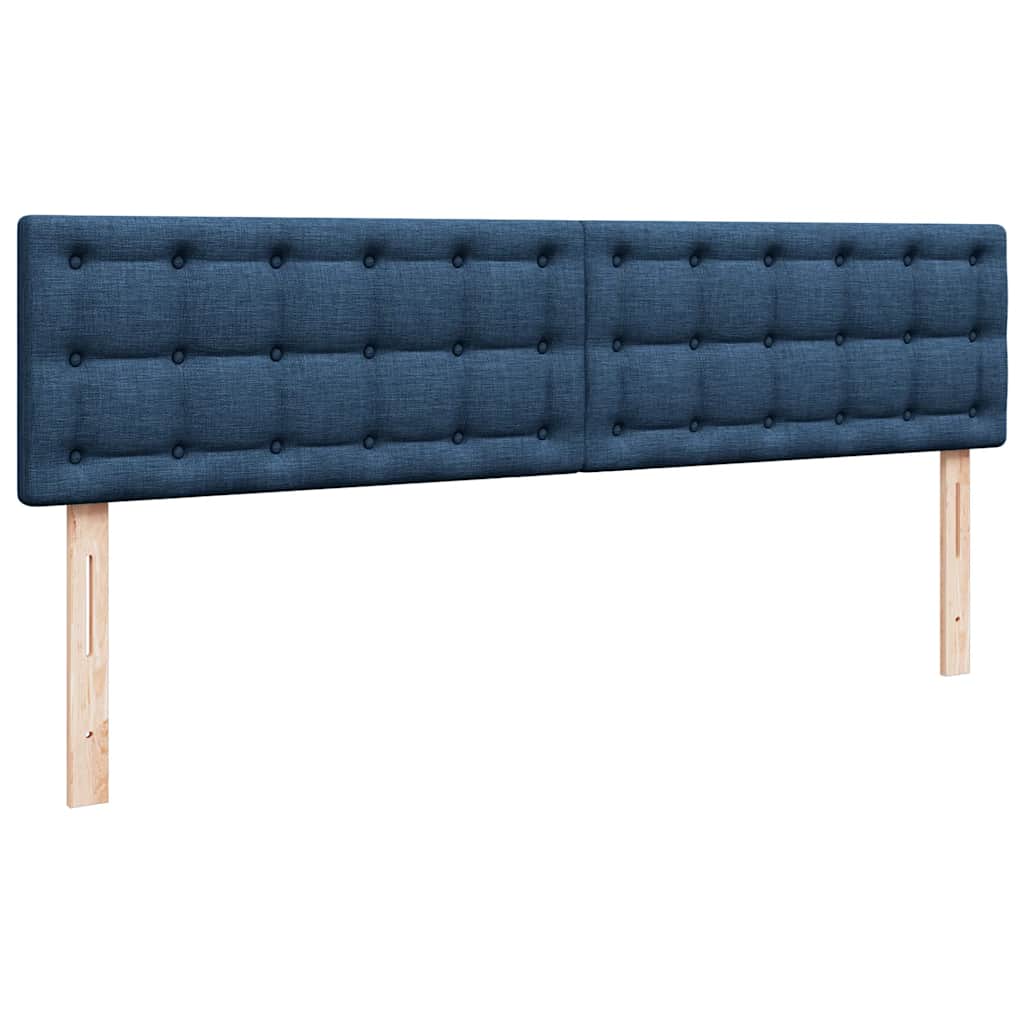 Cadre de lit ottoman avec matelas bleu 160x200 cm tissu