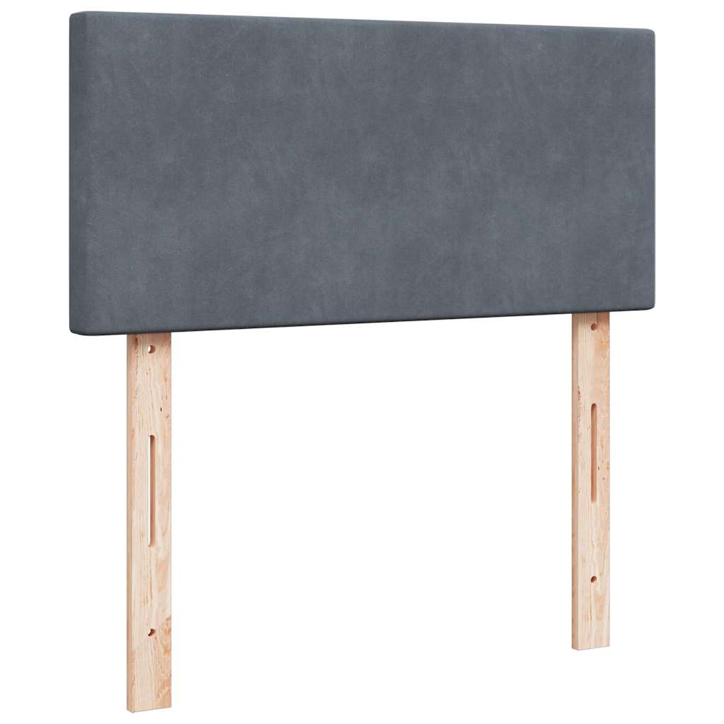 Cadre de lit ottoman avec matelas gris foncé 90x190 cm velours - XIOS