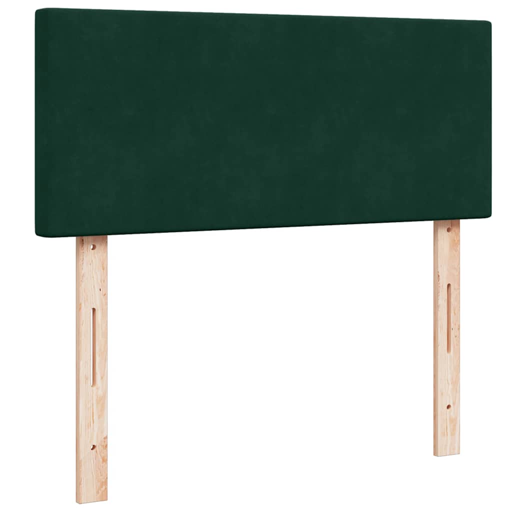 Lit ottoman avec matelas et LED vert foncé 90x200cm velours - XIOS