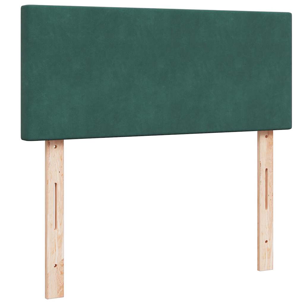 Cadre de lit ottoman avec matelas vert foncé 120x200 cm velours - XIOS