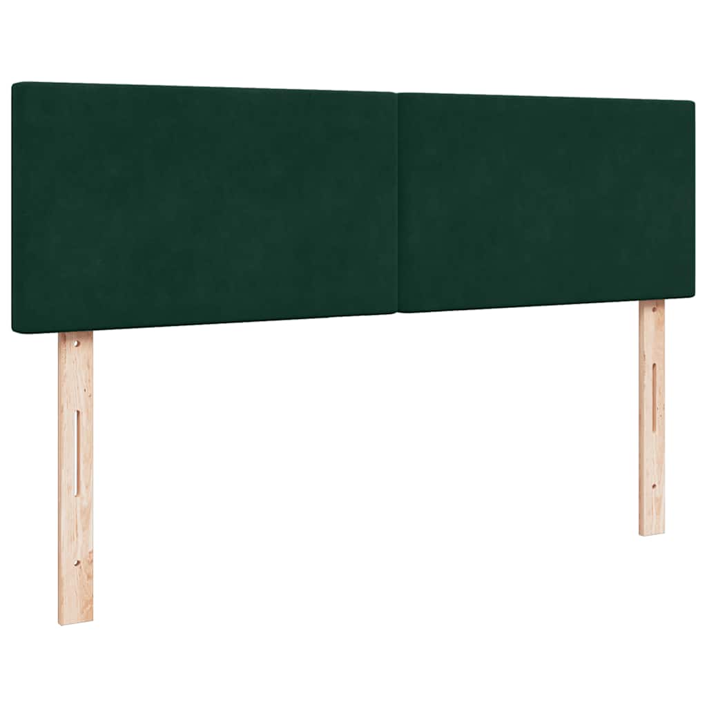 Cadre de lit ottoman avec matelas vert foncé 140x200 cm velours - XIOS