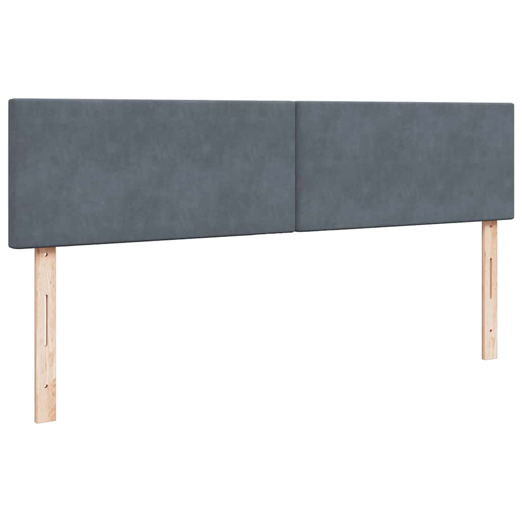 Cadre de lit ottoman avec matelas gris foncé 160x200 cm velours - XIOS