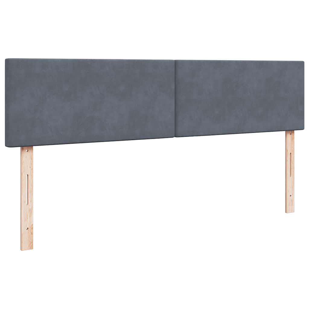 Cadre de lit ottoman avec matelas gris foncé 180x200 cm velours