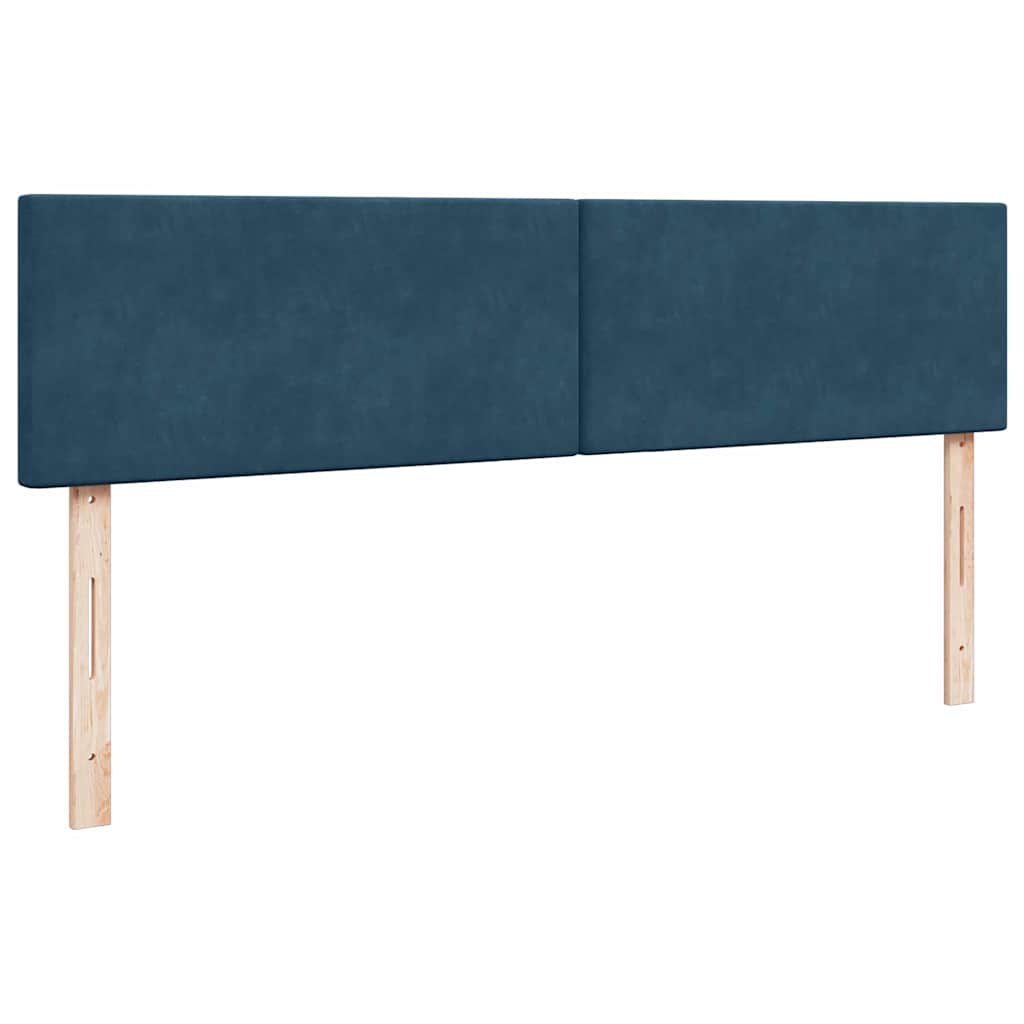Cadre de lit ottoman avec matelas bleu foncé 180x200 cm velours - XIOS