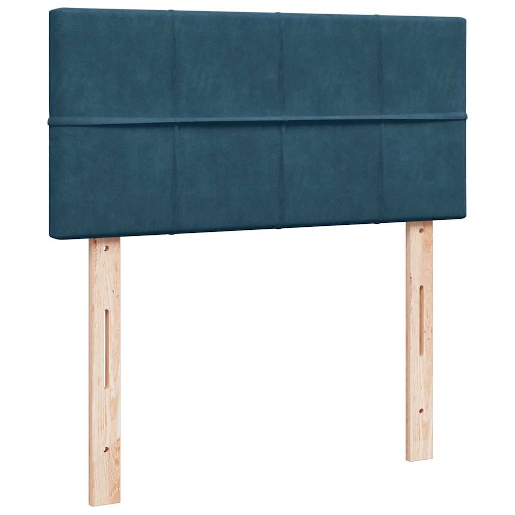 Lit ottoman avec matelas et LED bleu foncé 80x200cm velours - XIOS