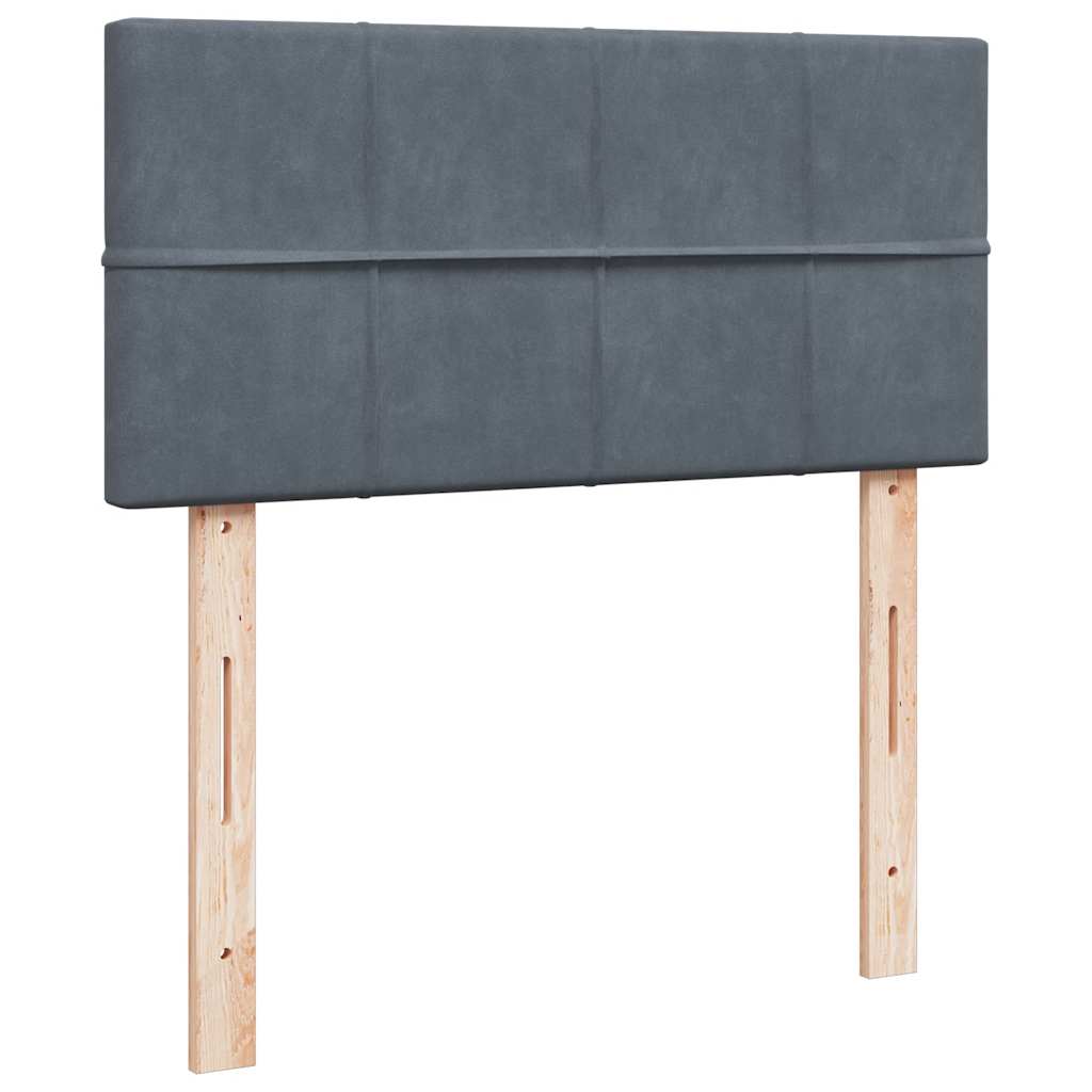 Cadre de lit ottoman avec matelas gris foncé 90x190 cm velours - XIOS