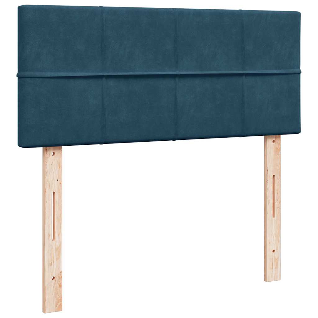 Lit ottoman avec matelas et LED bleu foncé 90x200cm velours - XIOS