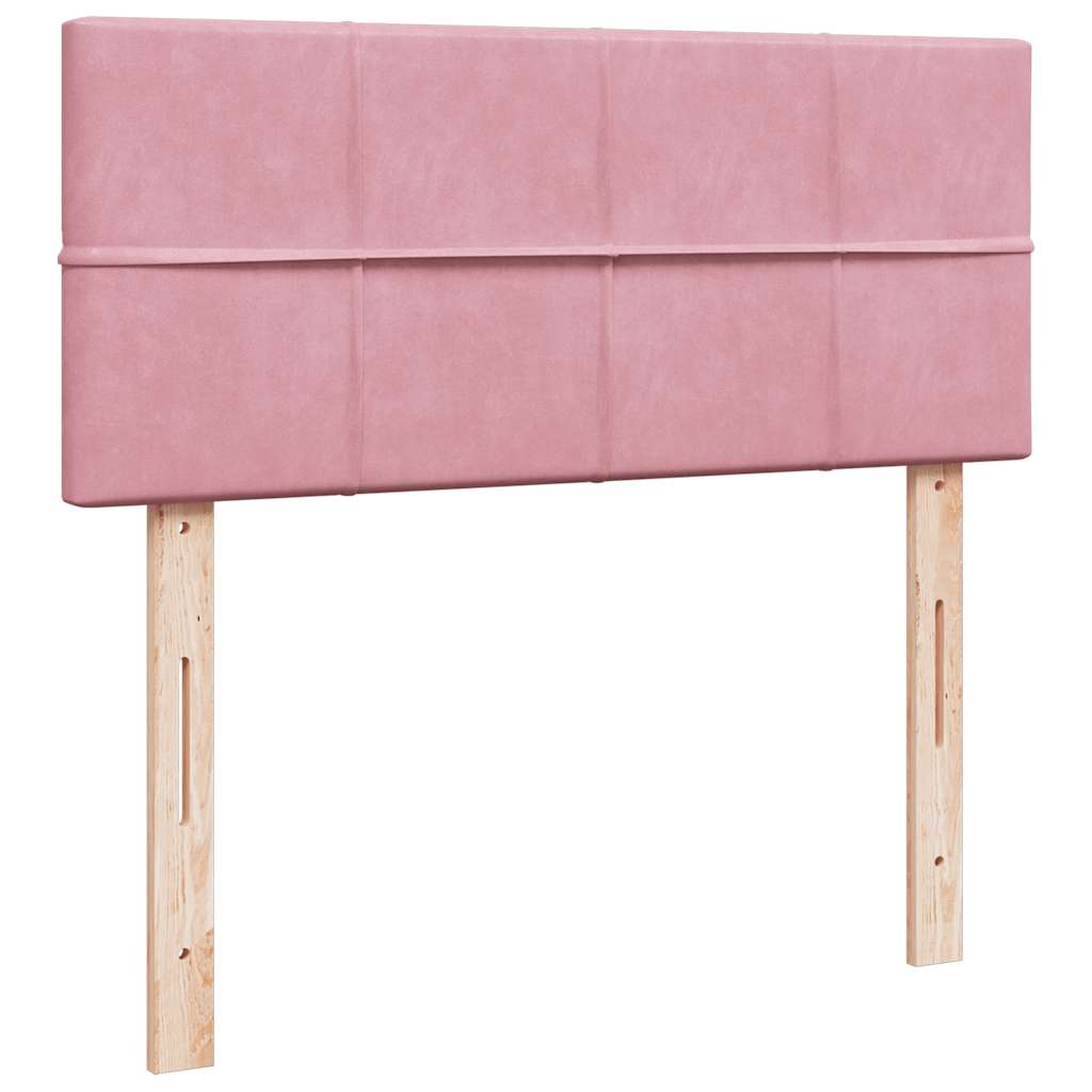 Cadre de lit ottoman avec matelas rose 120x200 cm velours - XIOS