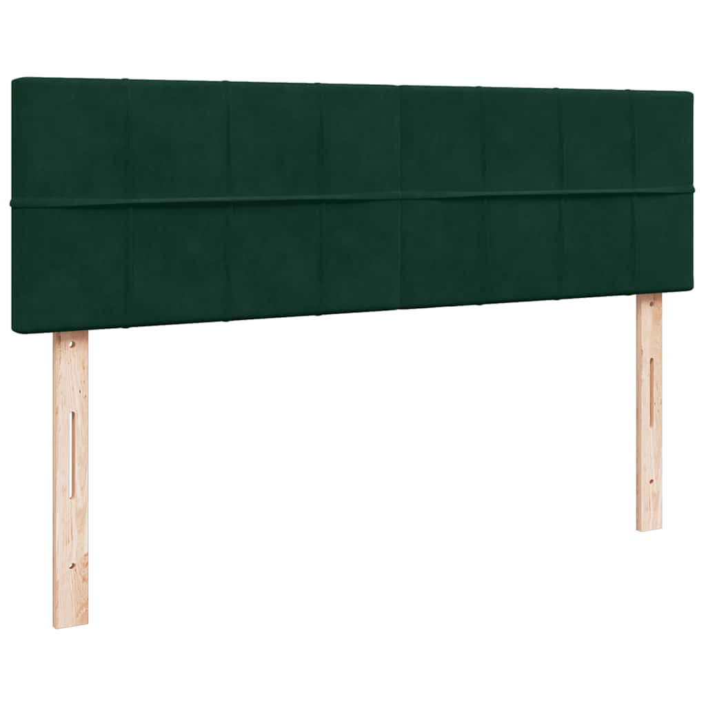 Cadre de lit ottoman avec matelas vert foncé 140x200 cm velours