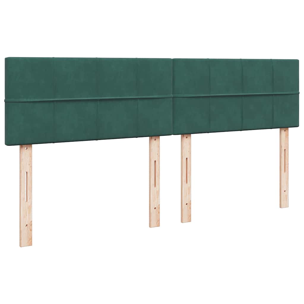 Cadre de lit ottoman avec matelas vert foncé 160x200 cm velours - XIOS