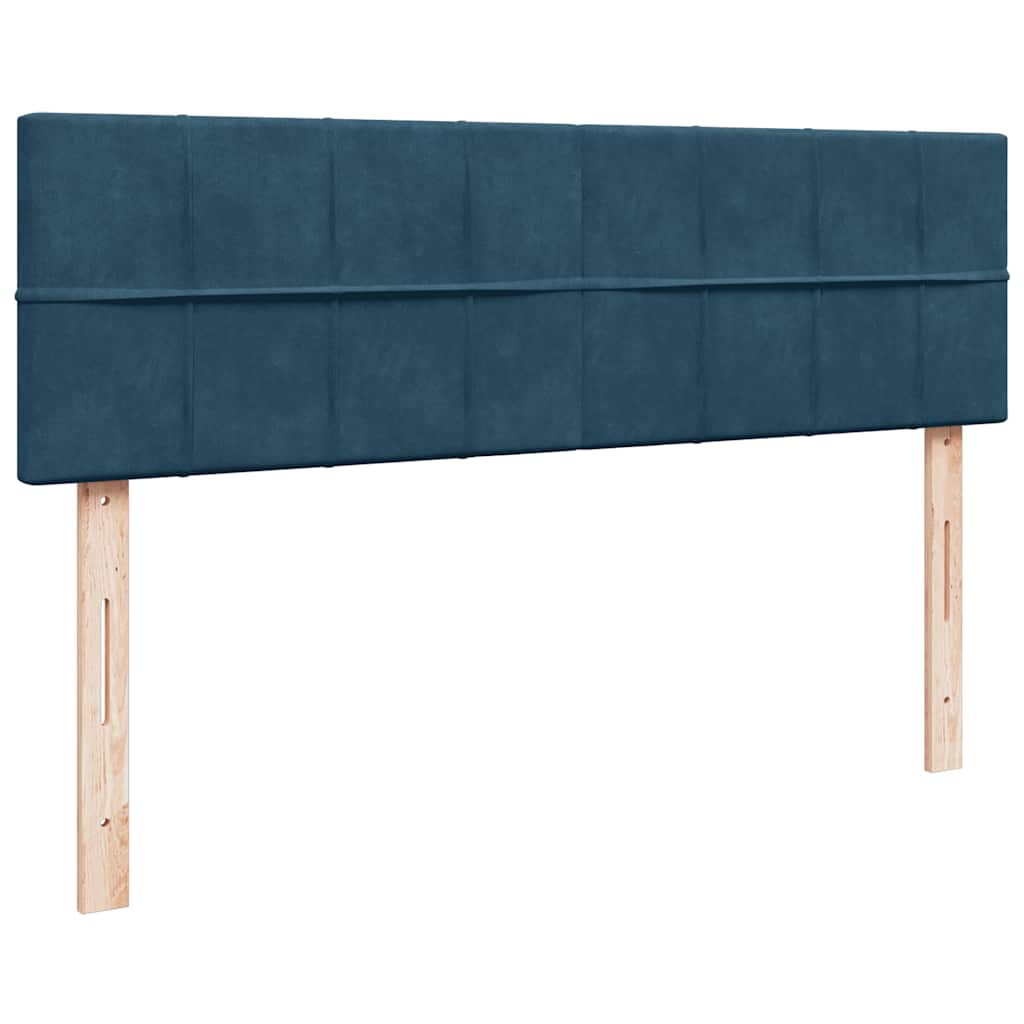 Cadre de lit ottoman avec matelas bleu foncé 160x200 cm velours - XIOS