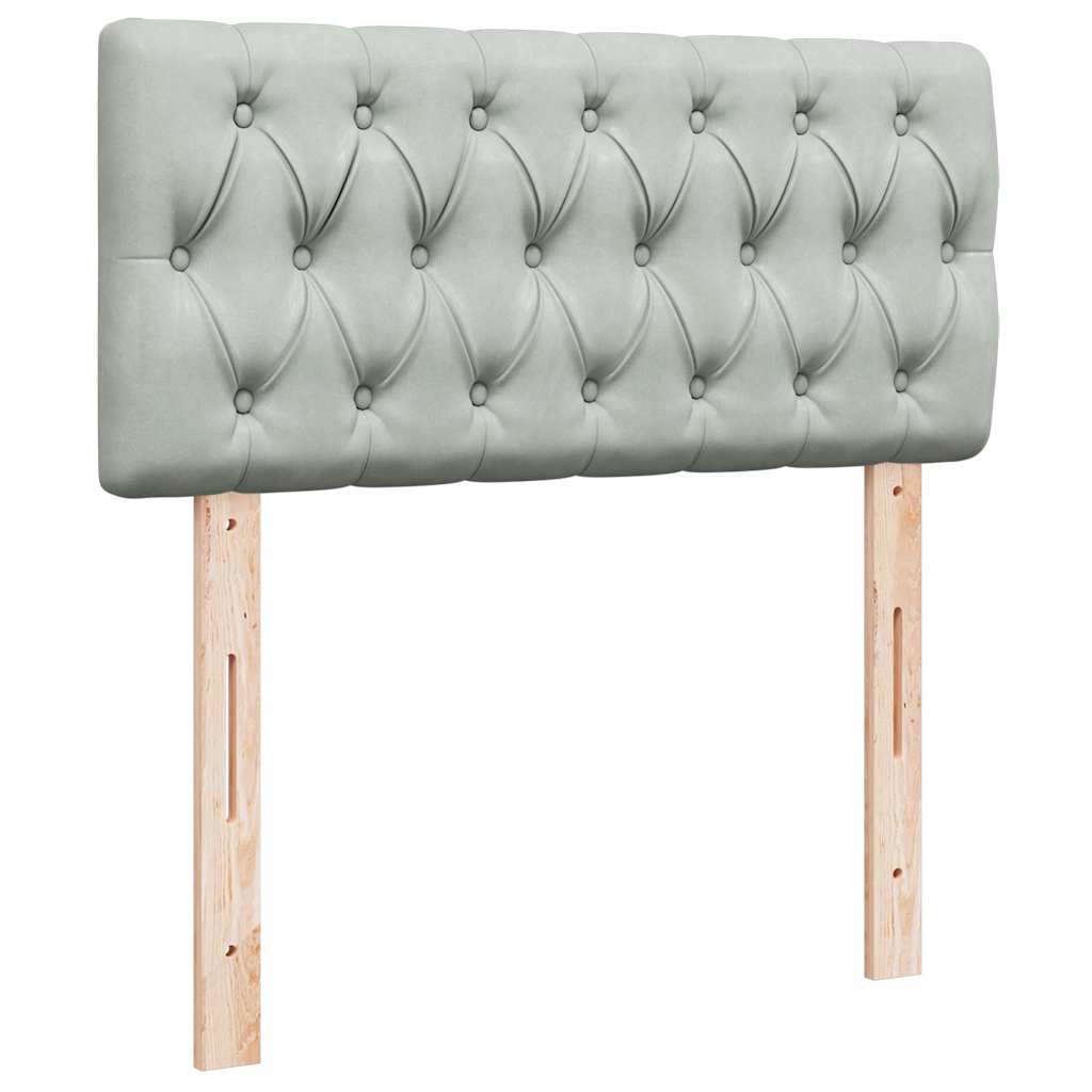 Cadre de lit ottoman avec matelas gris clair 80x200 cm velours - XIOS