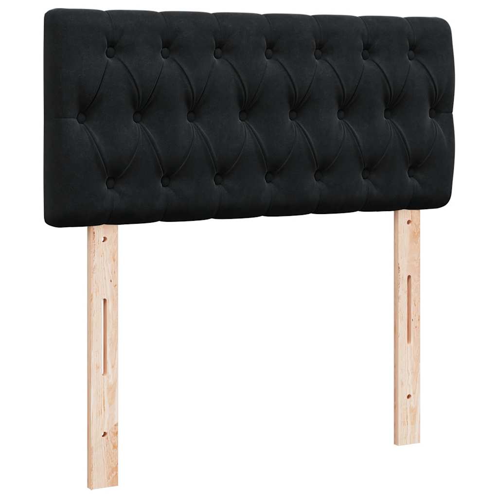 Cadre de lit ottoman avec matelas noir 90x190 cm velours - XIOS