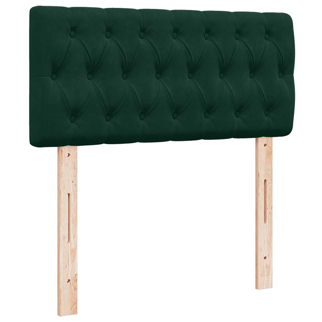 Cadre de lit ottoman avec matelas vert foncé 90x190 cm velours - XIOS