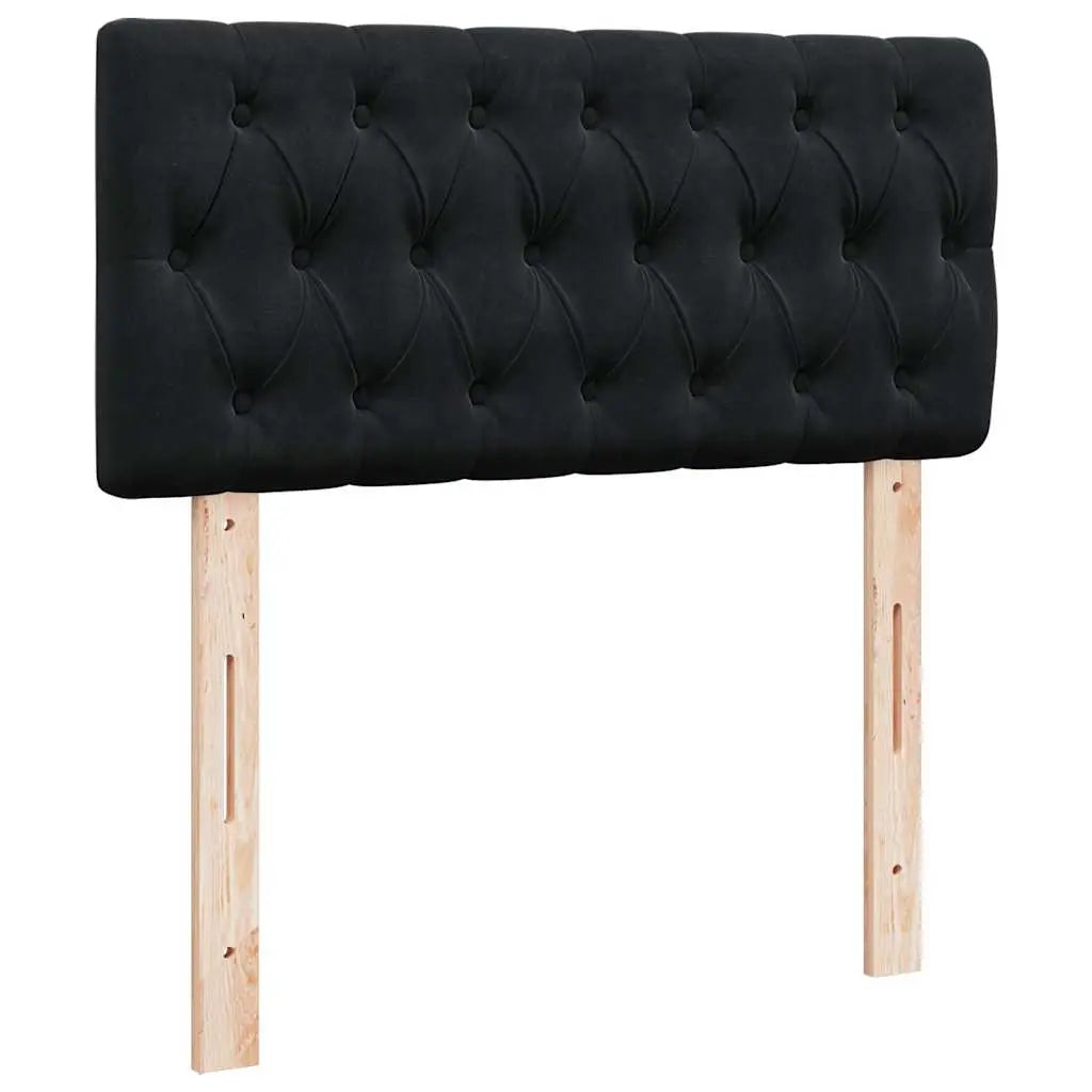 Cadre de lit ottoman avec matelas noir 90x200 cm velours - XIOS