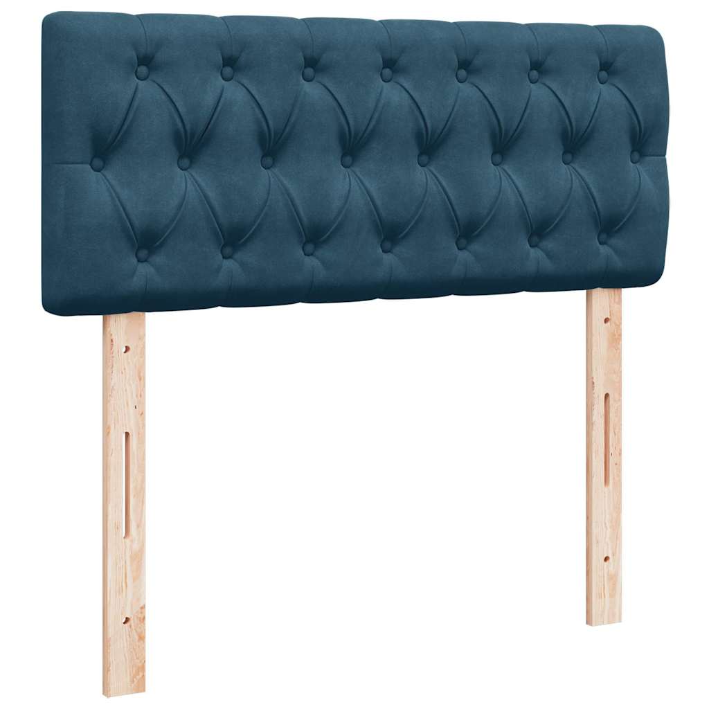 Lit ottoman avec matelas et LED bleu foncé 90x200cm velours - XIOS