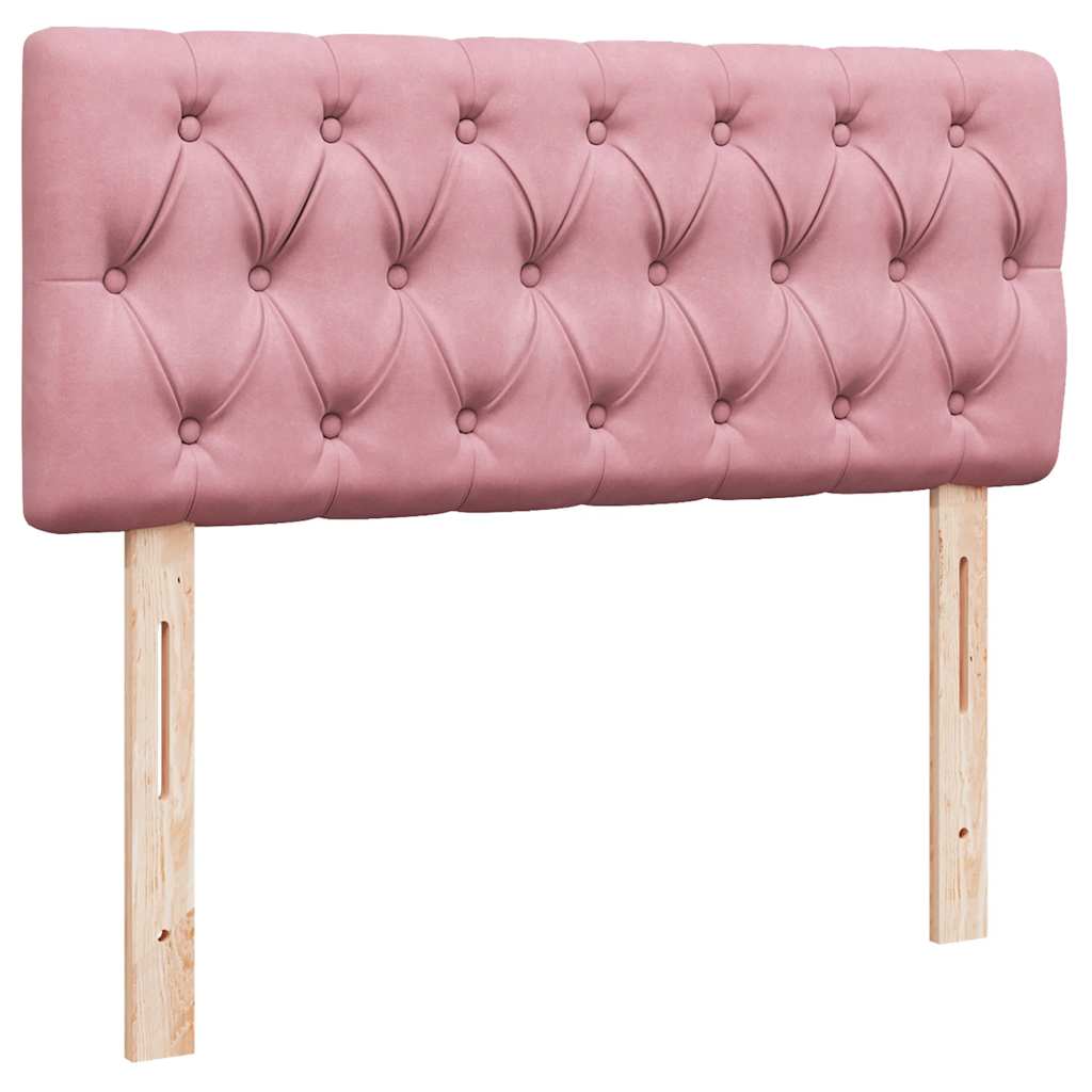 Lit ottoman avec matelas et LED rose 120x190 cm velours