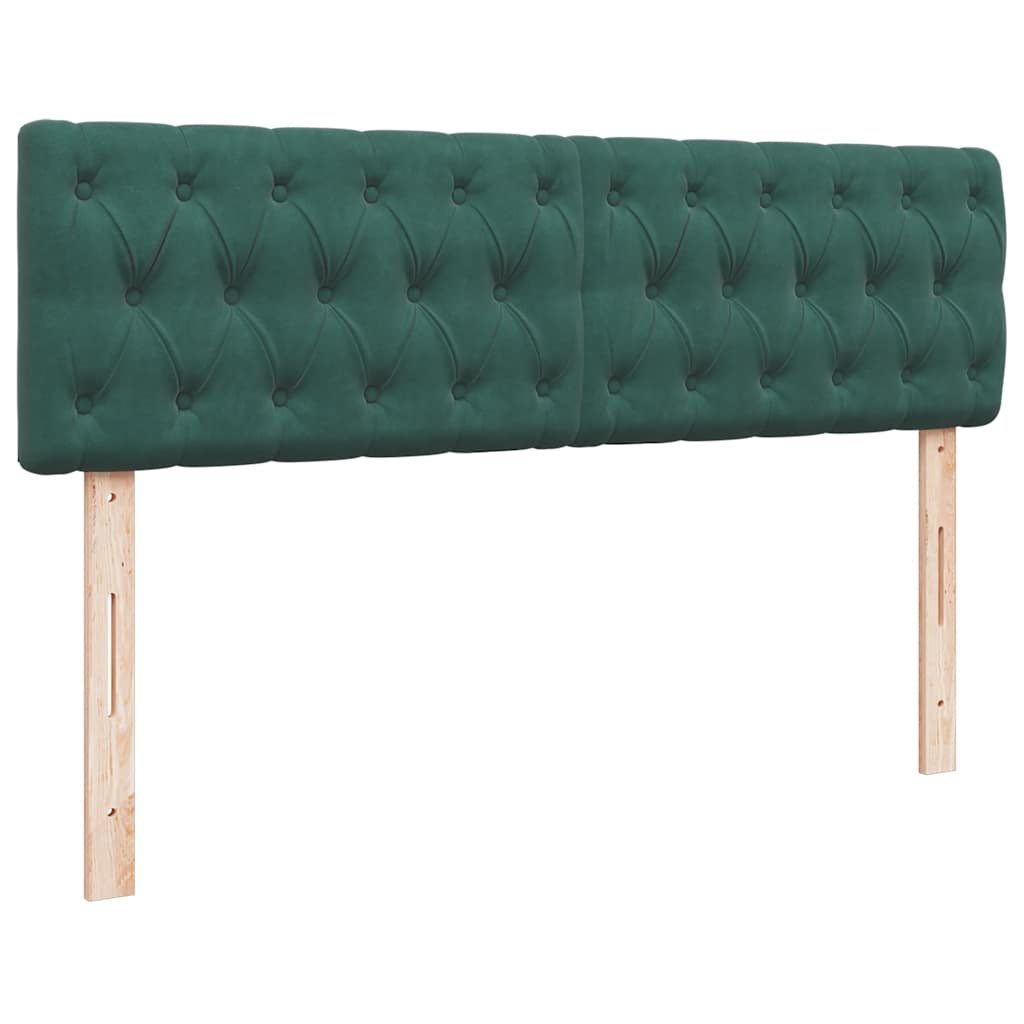 Cadre de lit ottoman avec matelas vert foncé 140x190 cm velours - XIOS