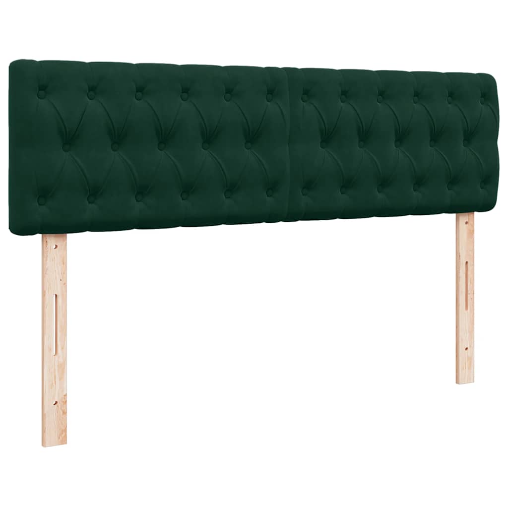Cadre de lit ottoman avec matelas vert foncé 140x190 cm velours - XIOS