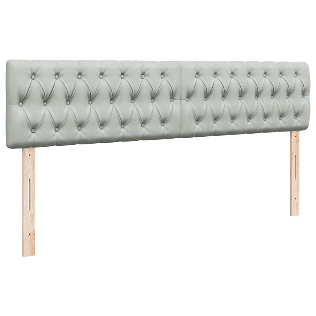 Cadre de lit ottoman avec matelas gris clair 160x200 cm velours - XIOS