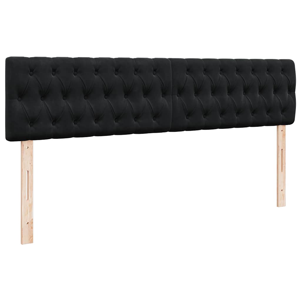 Cadre de lit ottoman avec matelas noir 160x200 cm velours - XIOS