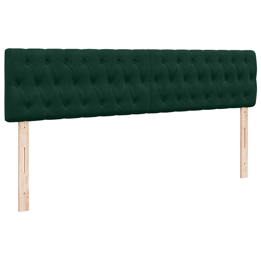 Cadre de lit ottoman avec matelas vert foncé 160x200 cm velours - XIOS