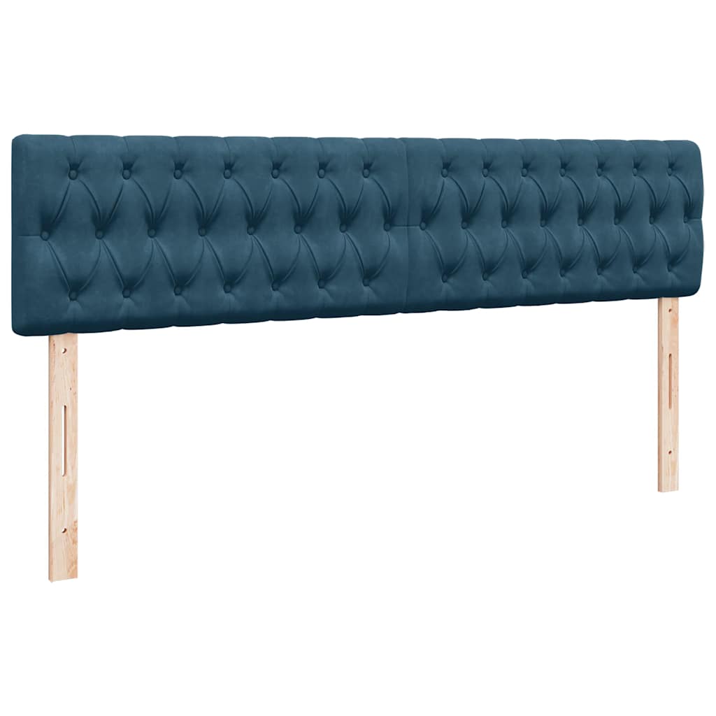 Cadre de lit ottoman avec matelas bleu foncé 160x200 cm velours - XIOS