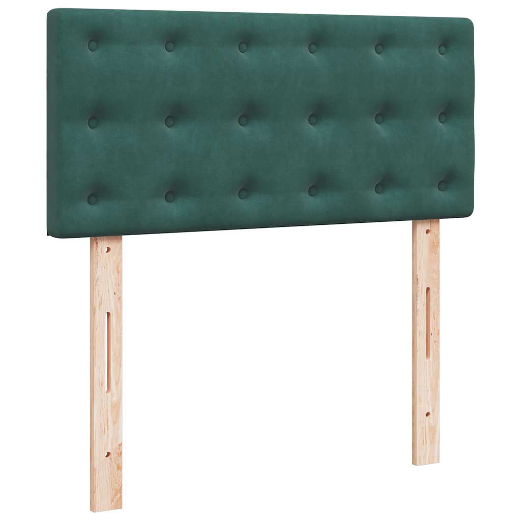 Lit ottoman avec matelas et LED Vert foncé 90x200cm velours - XIOS