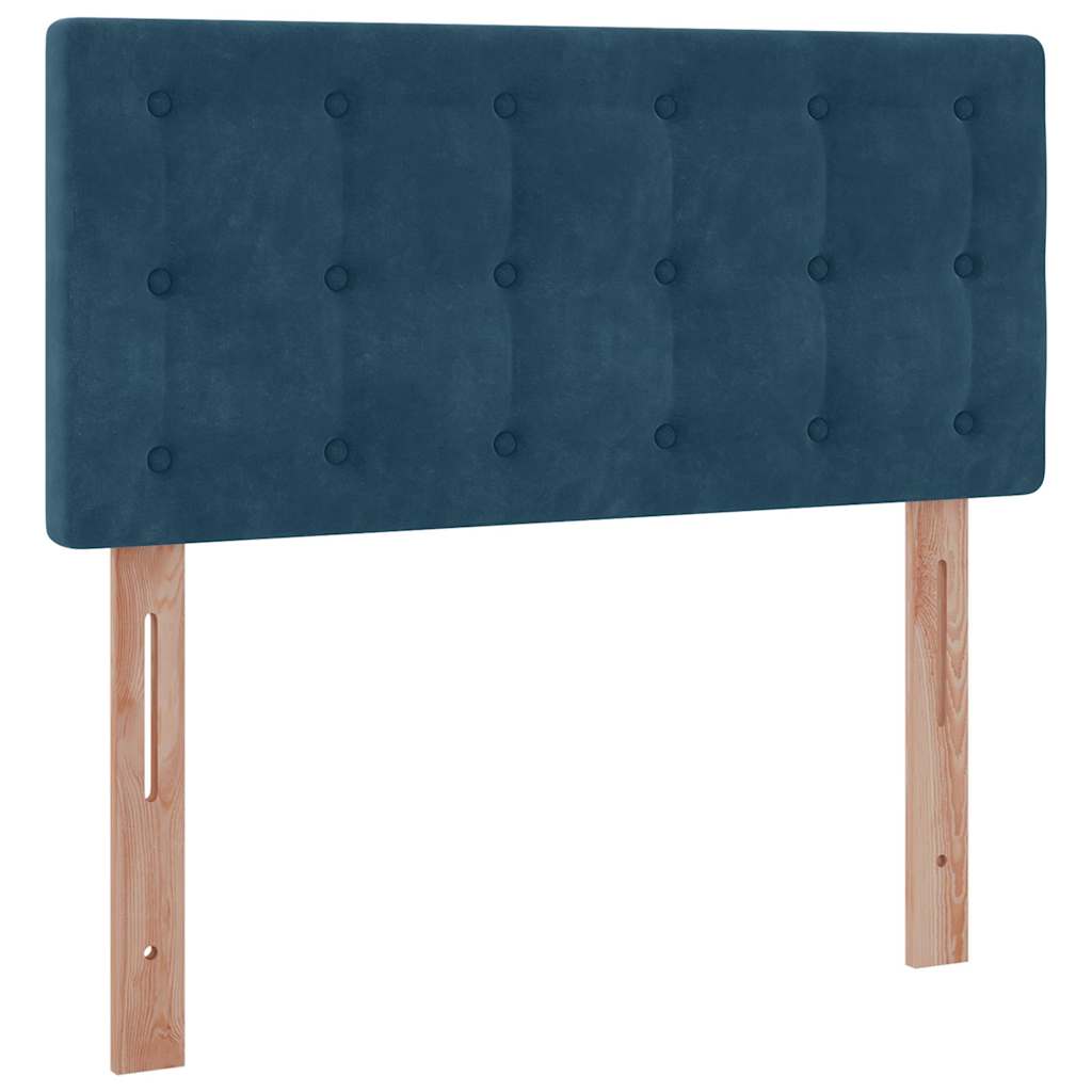 Cadre de lit ottoman avec matelas bleu foncé 90x200 cm velours - XIOS