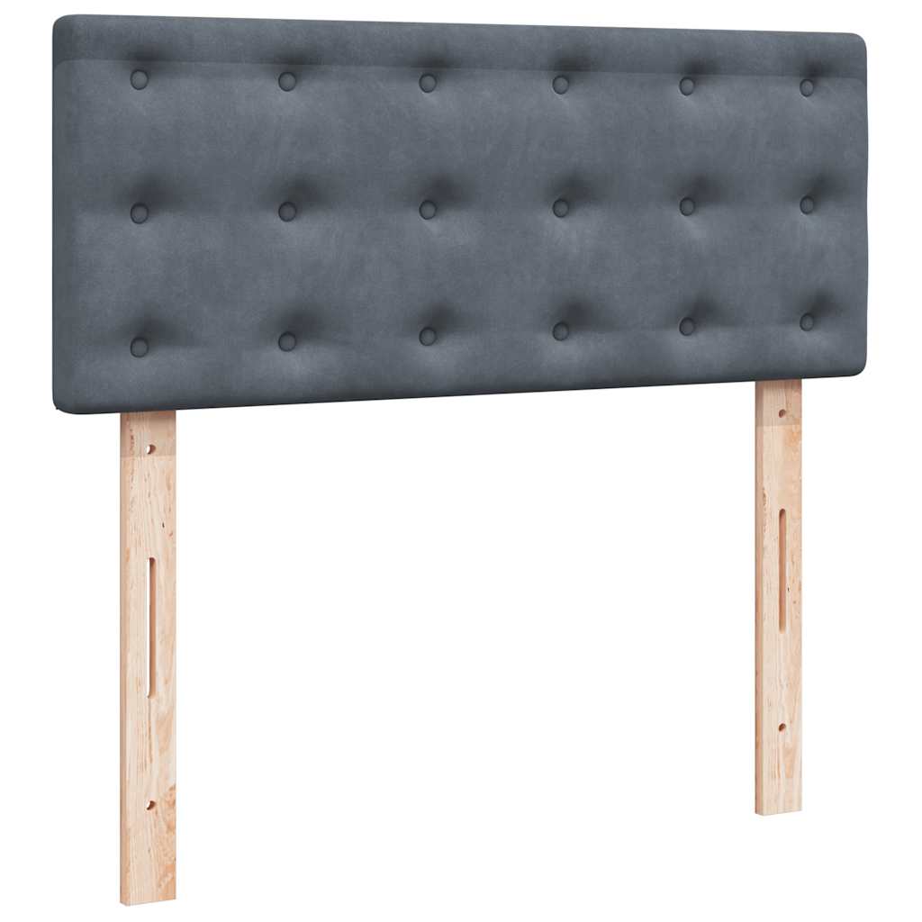 Lit ottoman avec matelas et LED gris foncé 90x200cm