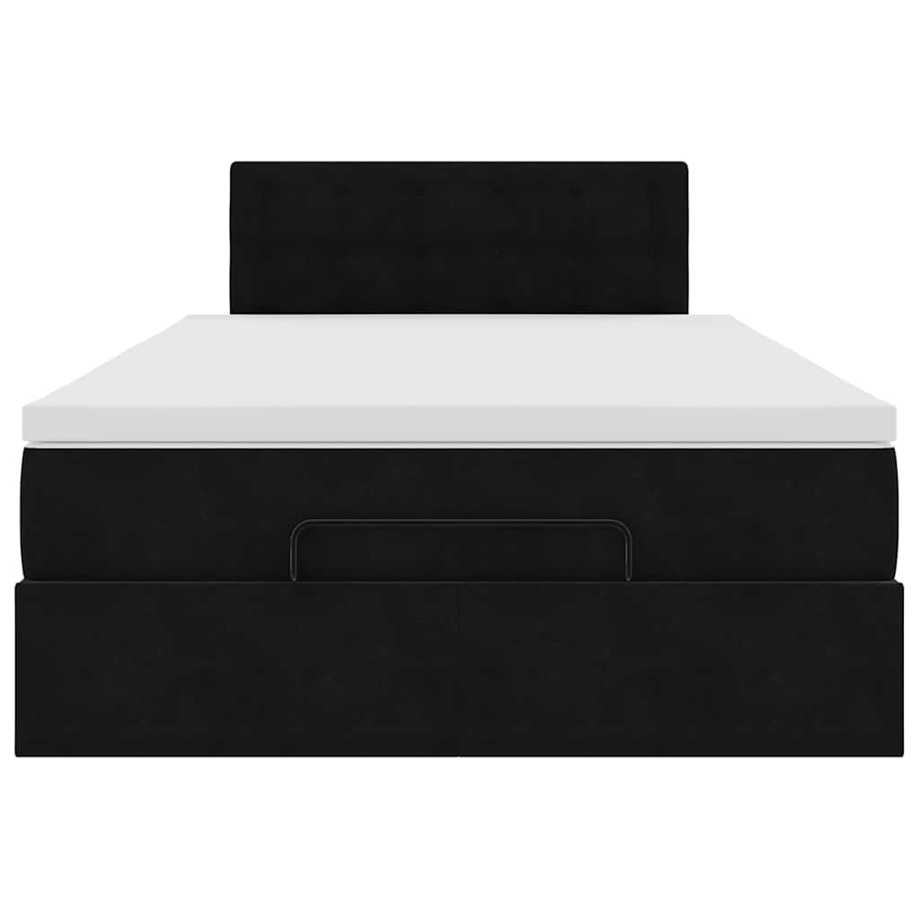 Lit ottoman avec matelas et LED noir 120x190 cm velours - XIOS