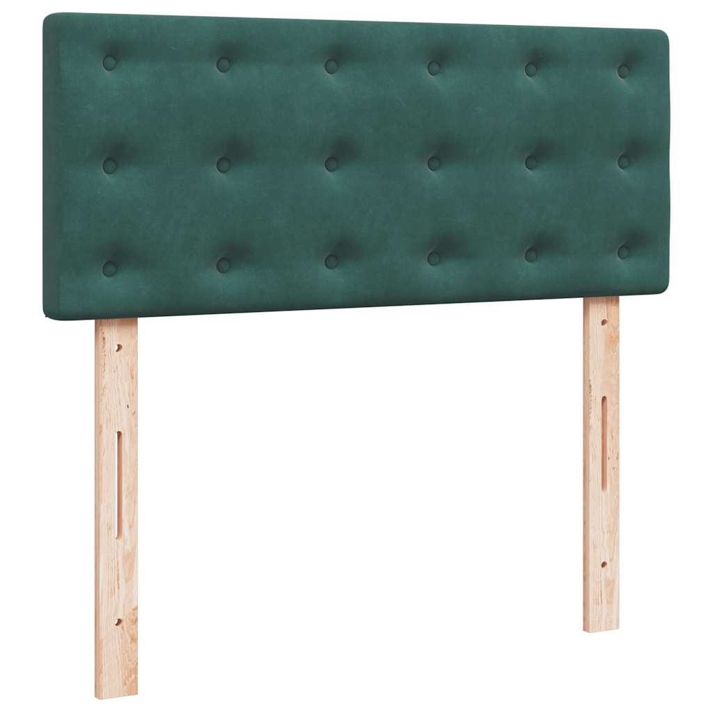 Lit ottoman avec matelas et LED vert foncé 90x200cm velours - XIOS
