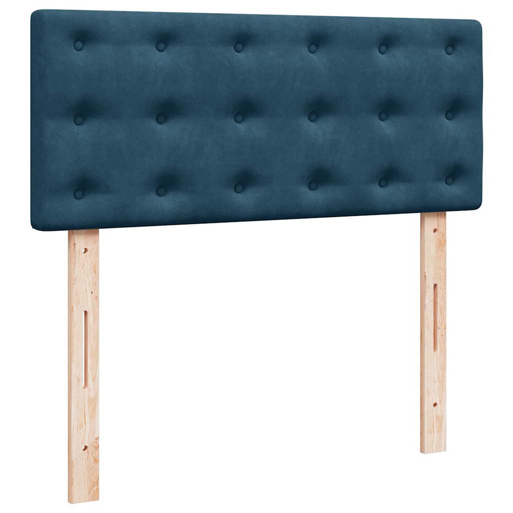 Lit ottoman avec matelas et LED bleu foncé 90x200cm velours - XIOS